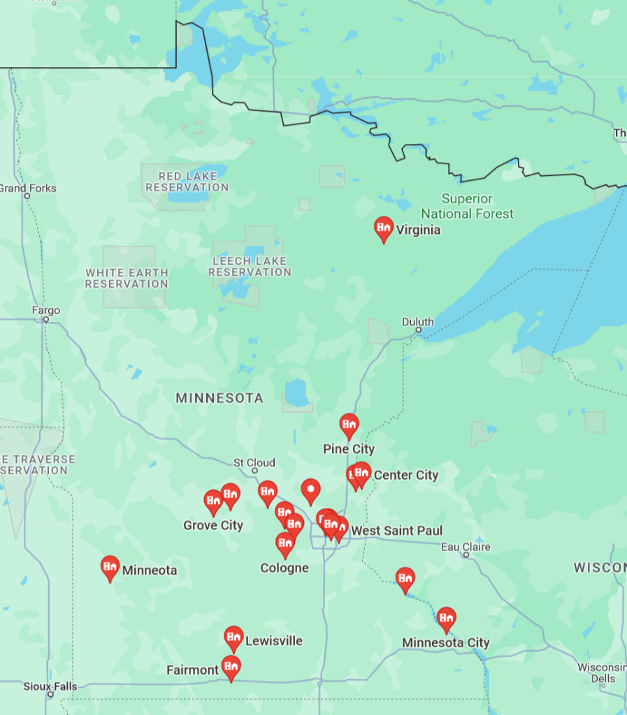 Service Cities in Minnesota